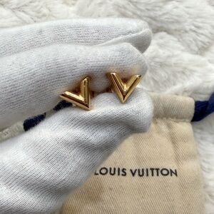 Louis Vuitton V-Shaped Gold Earrings